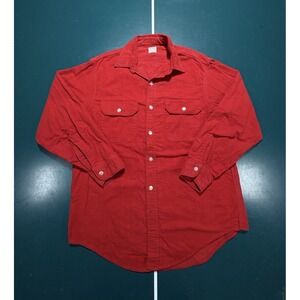 Vintage 50s Penneys Big Mac Sanforized Chamois Flannel Shirt Men's Large Red
